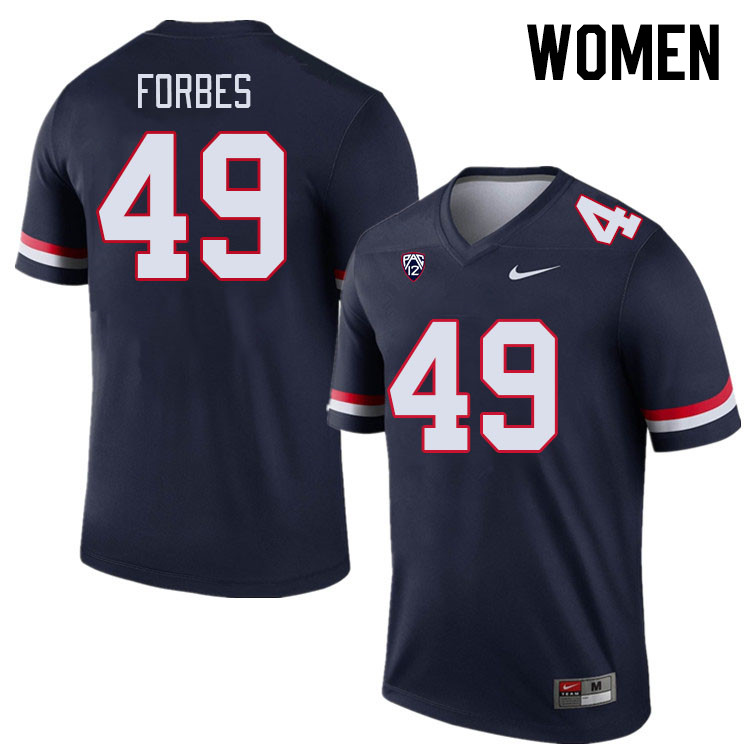 Women #49 Jordan Forbes Arizona Wildcats College Football Jerseys Stitched-Navy